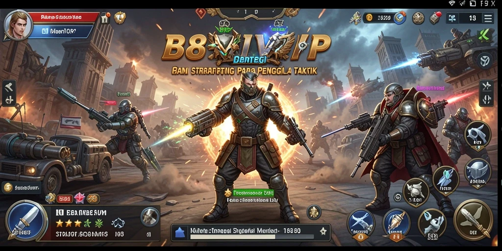 Screenshot utama B8VIP menunjukkan aksi seru dalam permainan strategi.