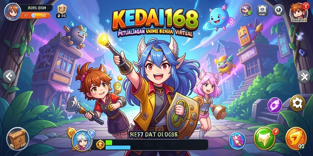Tampilan gameplay yang menampilkan karakter anime dalam aksi.