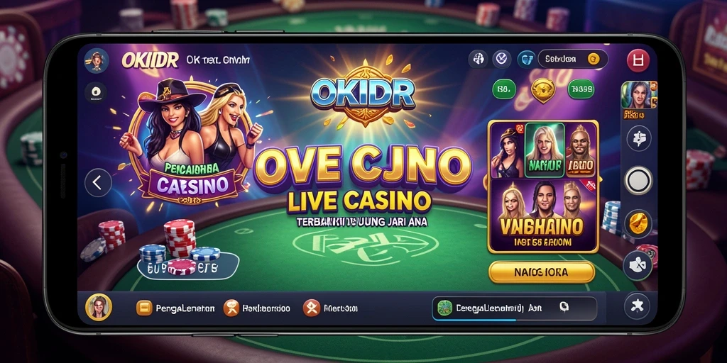 Screenshot gameplay Live Casino di OKIDR menampilkan dealer profesional dan suasana mendebarkan.