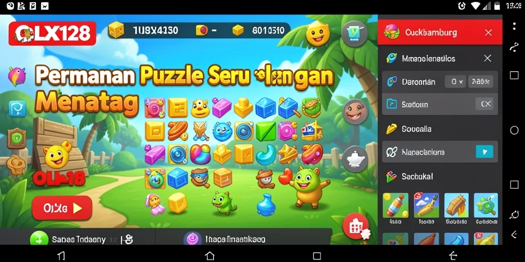 Tampilan gameplay OLX128 yang menampilkan tantangan Puzzle menarik.