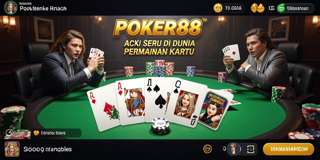 Tampilan menarik dari gameplay POKER88 yang memacu adrenalin.