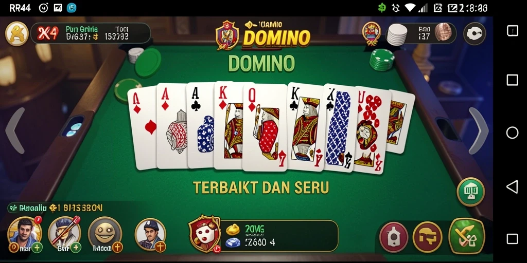 Screenshot utama RR44 menampilkan pemain yang sedang menikmati permainan Domino.