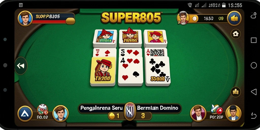 Tampilan gameplay Domino yang seru dan menarik di SUPER805.