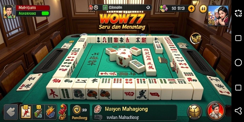 Tampilan gameplay WOW77 yang menarik dengan papan Mahjong yang penuh warna.